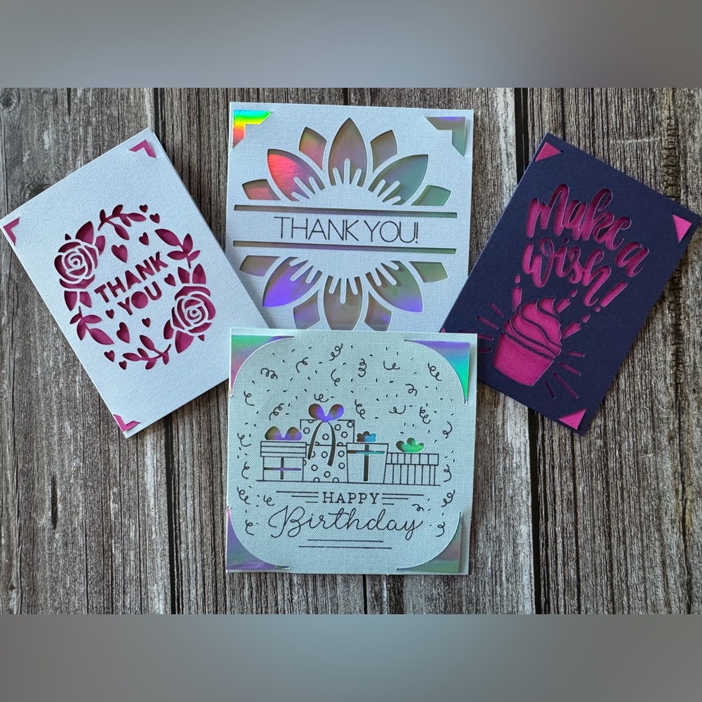 Elegant Thank You and Birthday Card Set